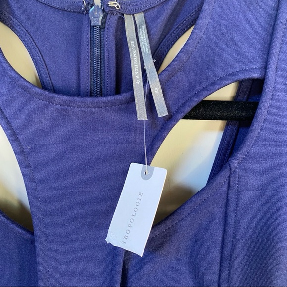 NWT by Anthropologie Ponte Cut-Out Navy Blue Short Sleeve Mini Dress Size XS - Picture 7 of 13